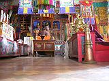 Tibet Kailash 07 Manasarovar 06 Trugo Gompa Inside The main altar of Trugo Gompa contains images of the Buddhas of the Three Times.